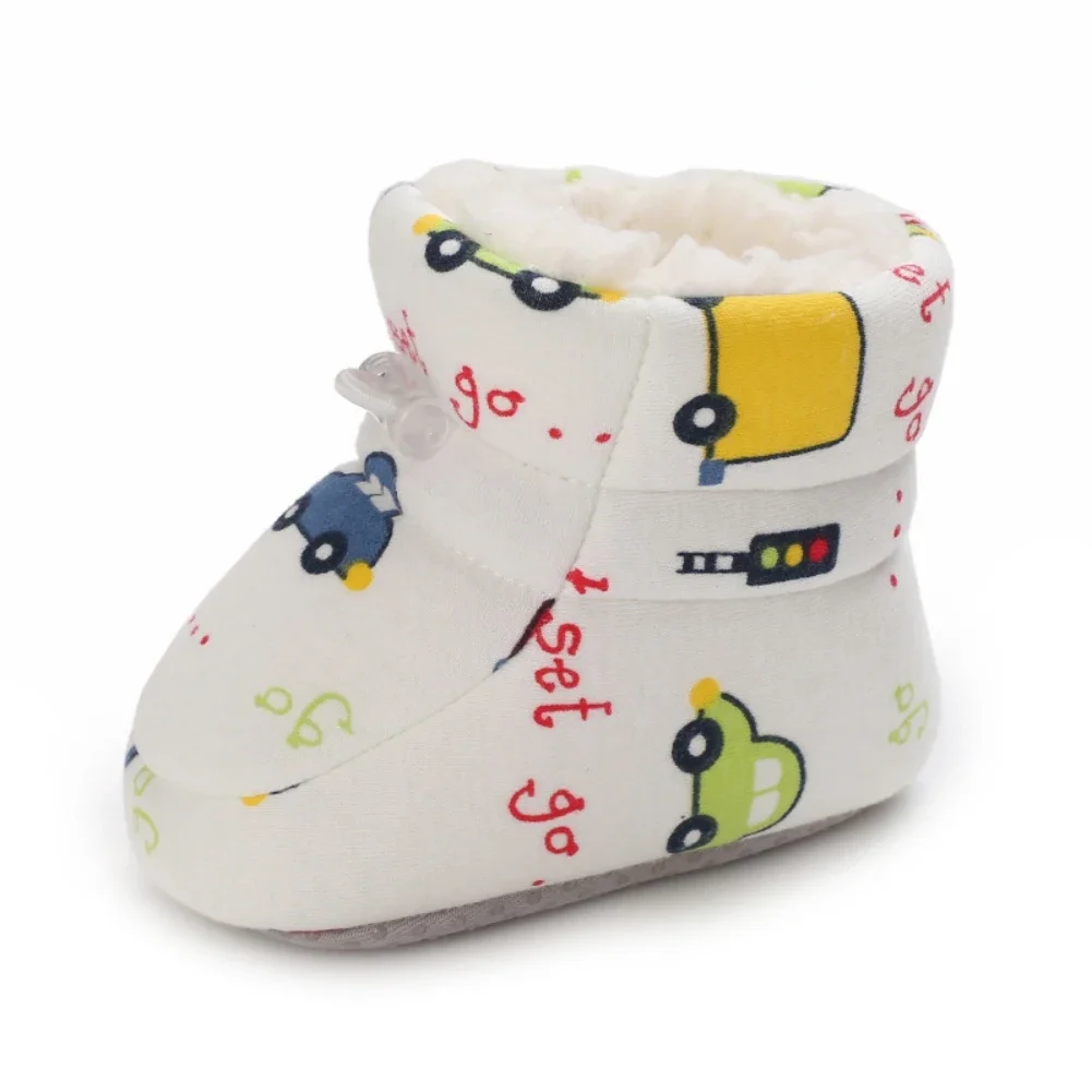 Snow Boots Winter Baby Fashion Warm Boots 0-18M Cartoon Printed Boot Baby Warm Boots Baby Winter Shoes