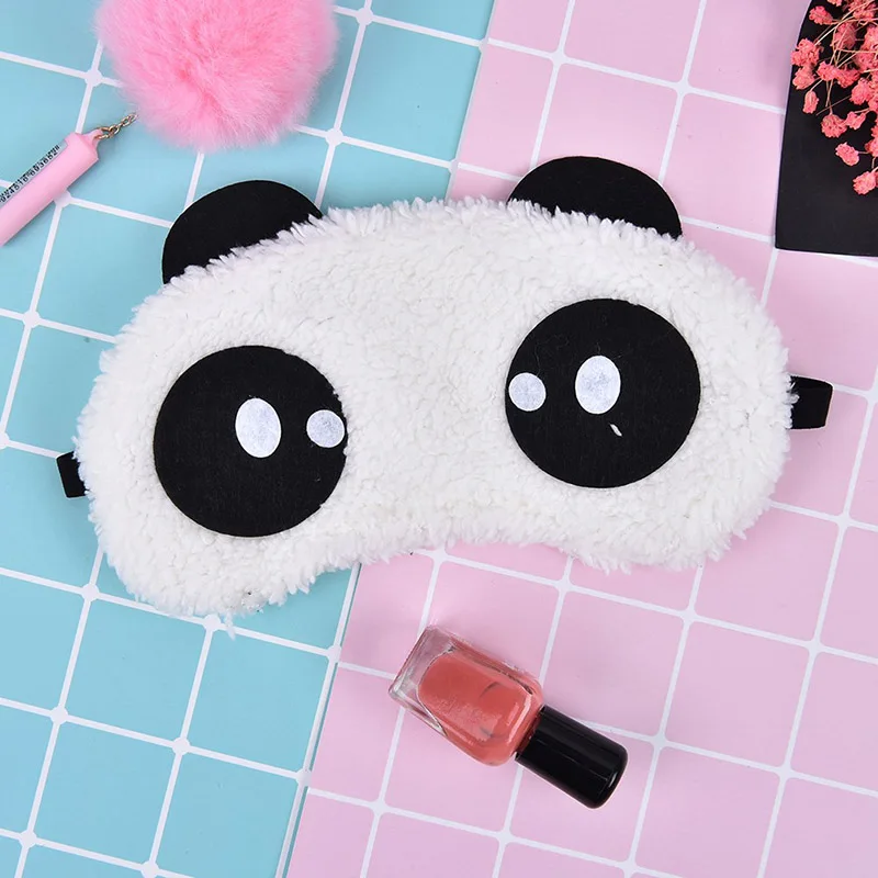 1pc Cute Design Fashion Plush Panda Face Eye Mask Travel Sleeping Soft Eyeshade Eyeshade Portable Sleeping Cover