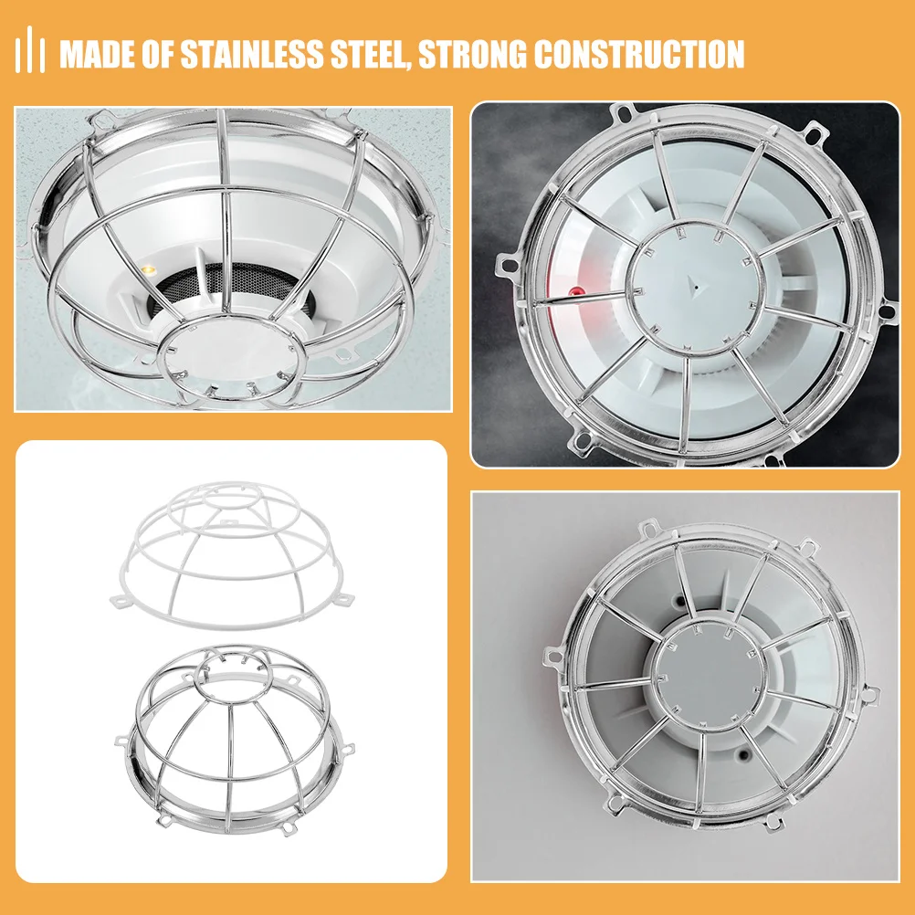 2pcs Fire Sprinkler Guard Cage Stainless Steel Smoke Cover Dust Protection Sprinkler Protective Shield For Cooking