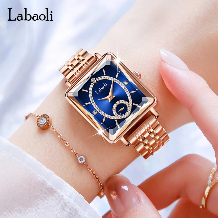 Luxury Blue Dial Waterproof Steel Strip Quartz Women\'s Watch Rhinestone Fashionable Business Clock Relogio Feminino