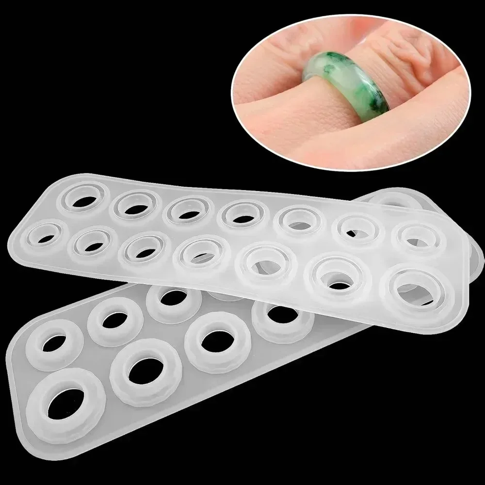 1/2pcs Rings Resin Epoxy Molds Jewelry Silicone Mold Collection Handmade for DIY Crystal Silicone Jewelry Ring Mold Accessories