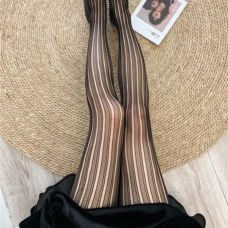 Frauen Sexy Netzstrumpfhose Hohlstrumpfhose Spitze Schwarz Oberschenkel Hohe Strümpfe Dessous Weibliche Sexy Unterwäsche Strümpfe