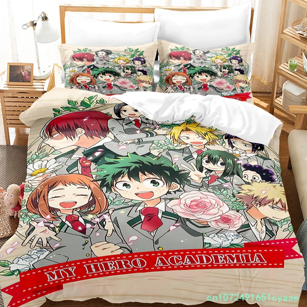 My Hero Academia Bedding Set Single Twin Full Queen King Size Todoroki Bed Set Aldult Kid Bedroom Duvetcover Sets 3D Print 048