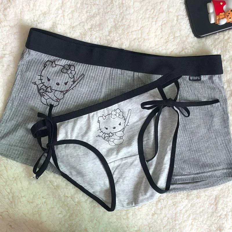 3pcs New Anime Kawaii Sanrio Hello Kitty Couple Panties Girl Cute Pattern Comfortable Breathable Cotton Pants Birthday Gift