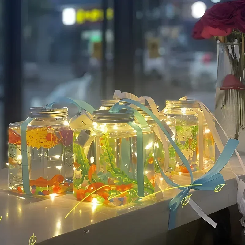 Mini Fish Bowls Betta Tank Small Ornamental Fish Live Pet Aquariums Cylinder High Transparency Fish Tank Aquarium Accessories - Image 4