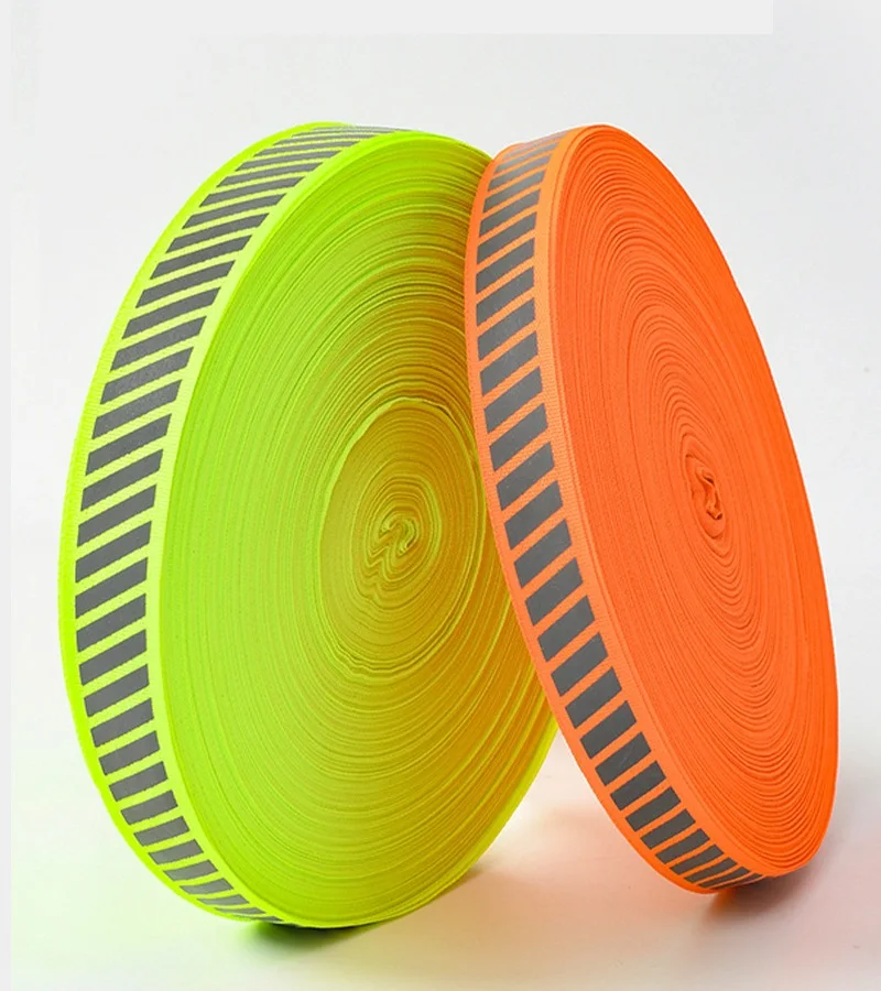 2,5 cm x 50 Jahre Twill Reflektierendes Gurtband Polyester Reflektierendes Klebeband Nähen für Kleidung – Detail 1