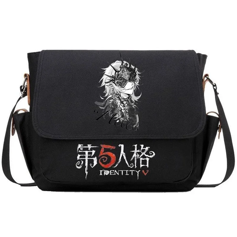 29x24x9cm, Black Beige, Identity V, Student Kids Teens, Anime Messenger Crossbody Shoulder Bags For School Girls Boys