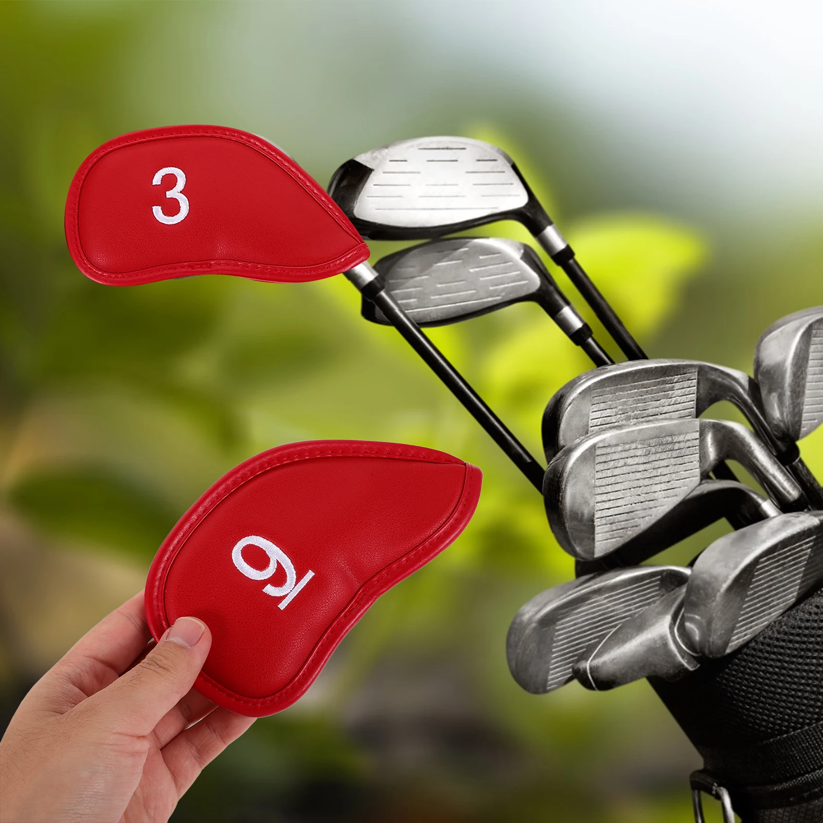 

12 Pcs Golf Iron Sets Accessories Club Headcover Protective Covers for Drivers Shape