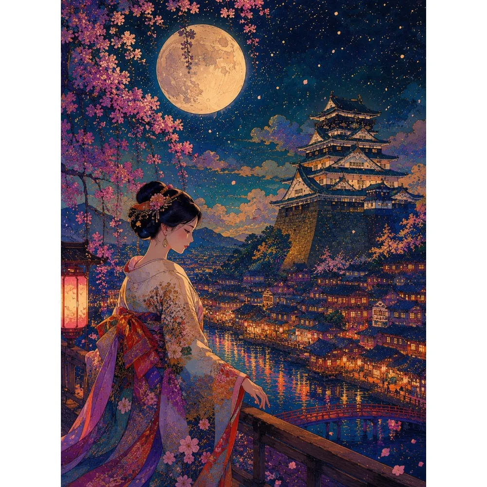 500/1000/1200/2000PCS Puzzle Ancient Style Girl Jigsaw Modern Home Wall Decor Birthday and Holiday Gifts Suitable for Beginners