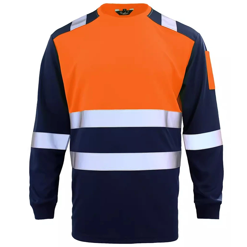 Reflective Shirt for Men Construction Long Sleeve Mining Safety Shirts Reflective High Visibility Hi Vis Workwear Shirts