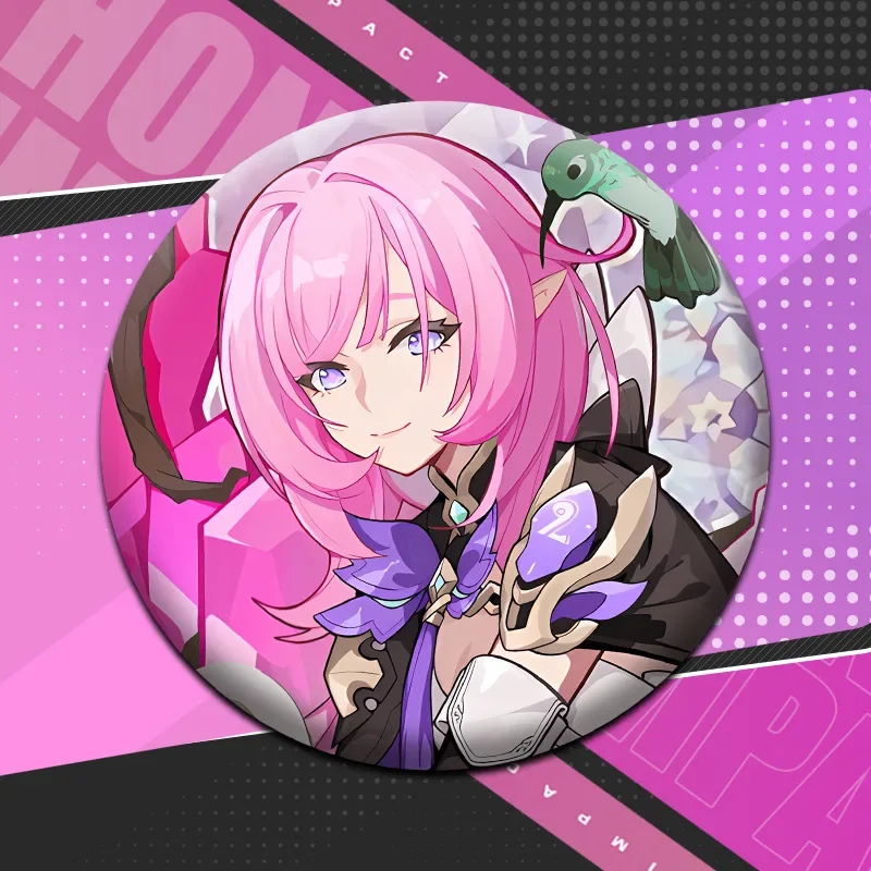 Honkai Impact 3 Elysia Bronya Zaychik Kiana Kaslana Symphony Pin 58mm Anime Brooch Pin Cosplay Badge Cosplay Badge