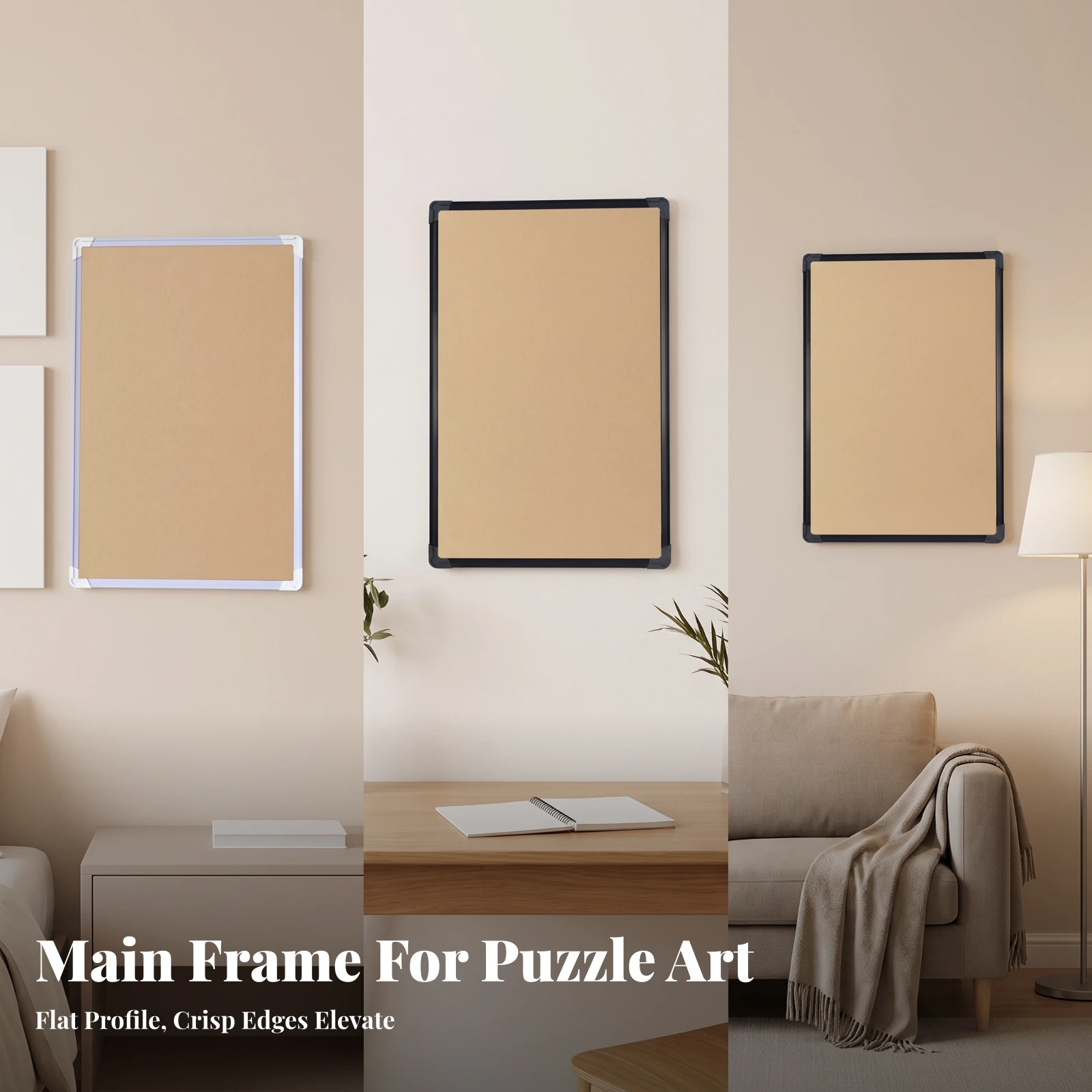 Jigsaw Puzzle Frame Rigid Puzzle Frame with Corner Clamps Long-Lasting Stable for Hobbyists, Home Decor, Hobby Rooms