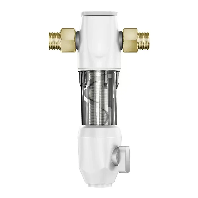 Automatic backwash house purifier large flow 3/4, 1/2 inch stainless steel mesh water ceramic activated carbon water purifier