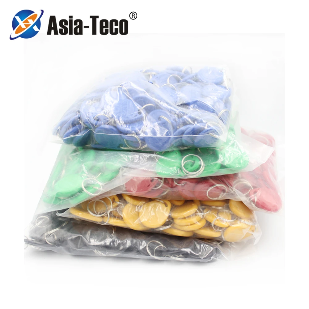 100pcs/lot TK4100 125khz RFID Keychain Stickers Card Tag Key ID Keyfob Door Entry Access Control KeyChain Token