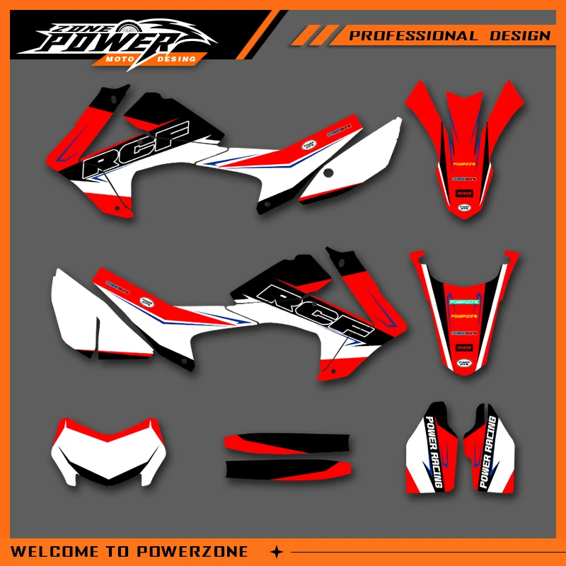 

POWERZONE Motocross Team Graphics Background Sticker Decal Kits For HONDA CRF250L 2012-2020 250L Customized Number 07