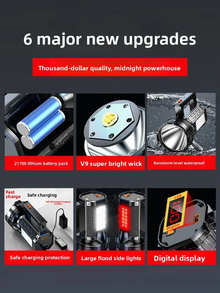 Strong Light Flashlight Charging Super Bright Portable Household Outdoor High Power Long Distance Emergency Lighting
