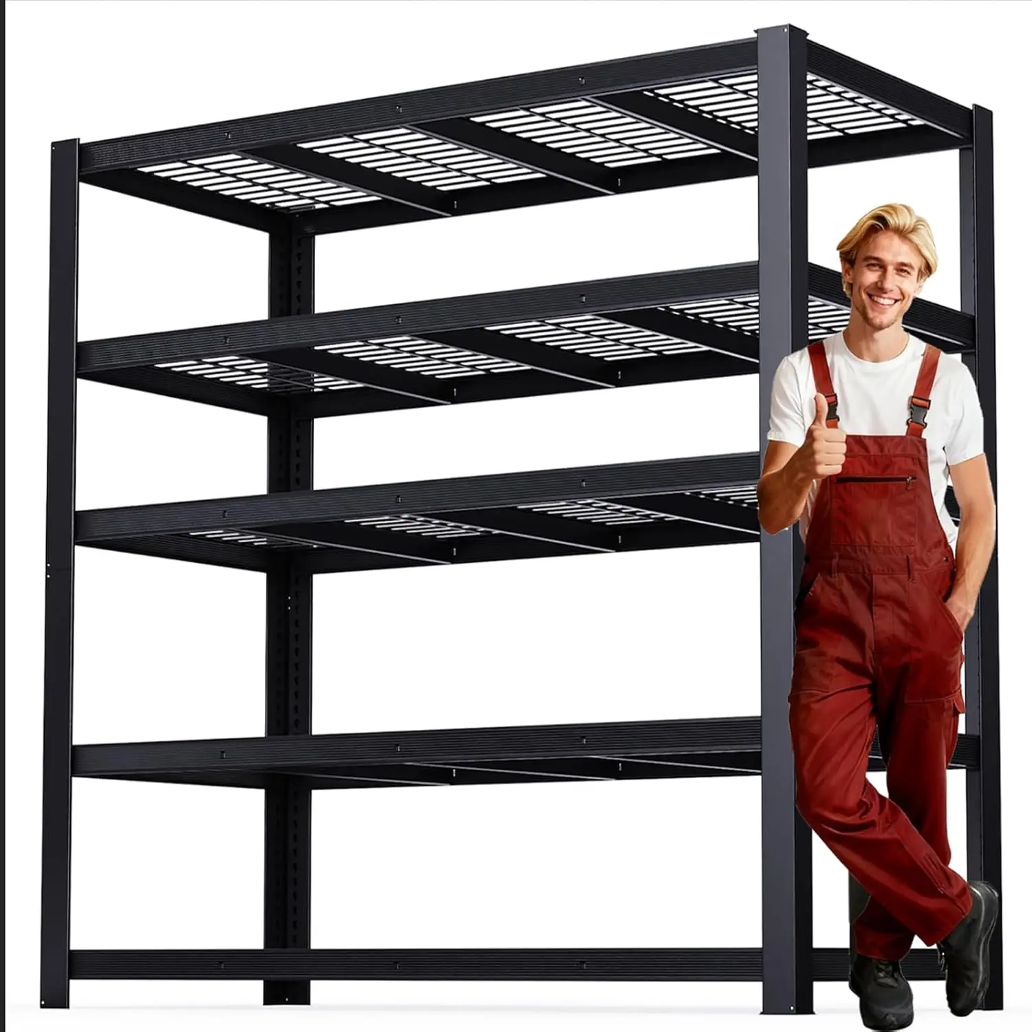 

Heavy Duty Garage Shelving,5-Tier Storage Shelves(84" Hx24 Dx55 W),3050LBS Capacity Industrial Shelving Units and, Customized