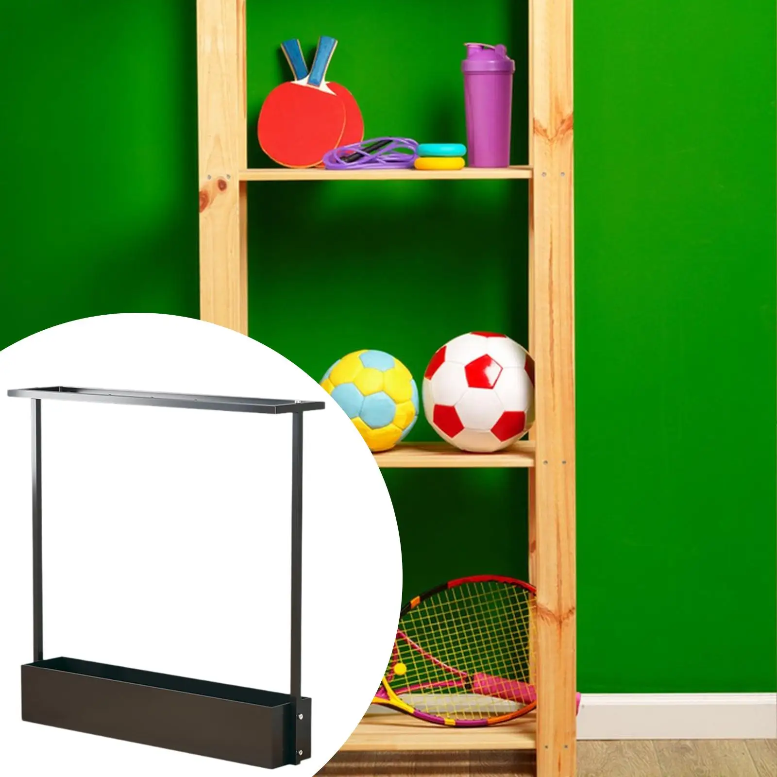 

Heavy Duty Badminton Racket Holder Iron Stable Storage Rack Fitness Gear Organizer for Living Room Easy Assembly