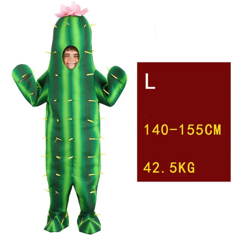 Unisex Adult Cactus Costume Cosplay Holiday Party Funny Green Men Cactus for Kids Boy Jumpsuit Fancy Dress