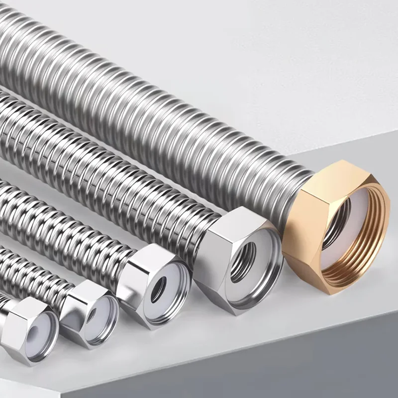 10PCS Stainless Steel Bellows Matching Nut, All Copper Chrome Plated Nut, 1/2' DN15, 3/4' DN20, Bellows Nut