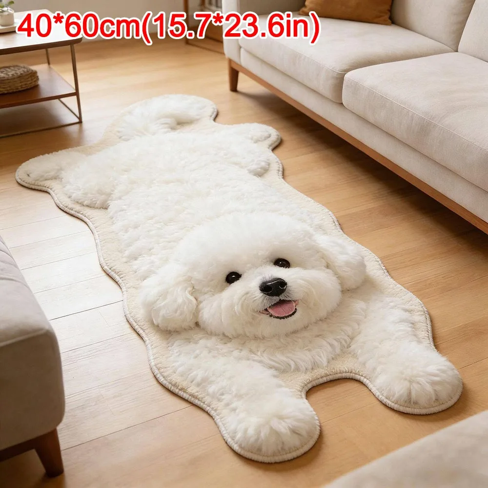 Special-shaped Puppy Print Rug Decorative Carpet Pet Theme Rug Animal Floor Mat Puppy Print Dog Shape Dog Shaped Rug
