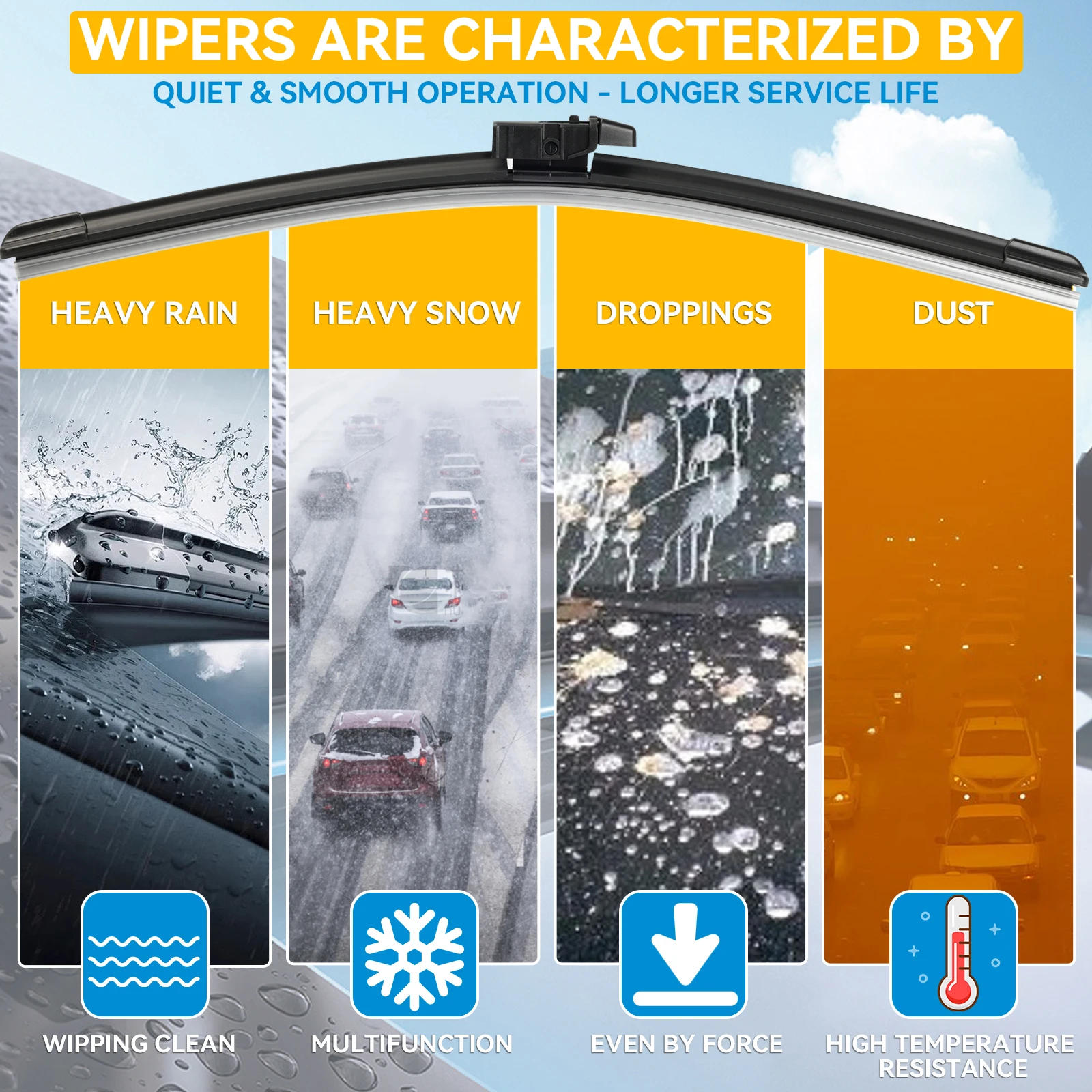 Erick\'s Wiper LHD Front Wiper Blades For Ford Ecosport 2013 - 2022 Windshield Windscreen Window Car Rain Brushes 22\'\'+16\'\'