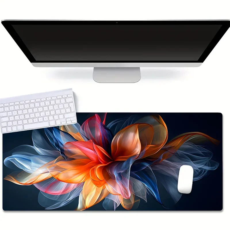 Advanced E-Sports Large Gaming Mouse Pad Colourful Floral Aesthetic Office Desk Mat Keyboard Pad Non-Slip Computer Mouse Mat