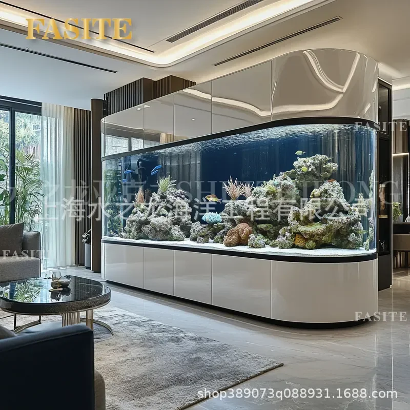For Villa Hotel Custom Made Large Plexiglass Fish Tank Aquarium Ornamental Display