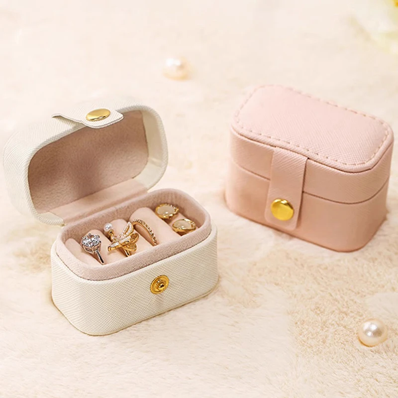 

Portable Jewelry Box Jewelry Organizer Display Travel Jewelry Case Boxes Waterproof Valentine Gift Double Rings Storage Display