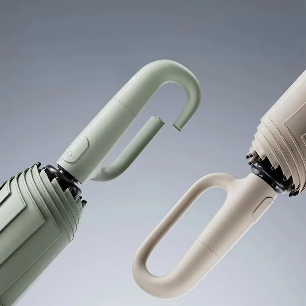 32 العظام التلقائي مظلة المطر الأشعة فوق البنفسجية حماية المحمولة عكس مظلة قابلة للطي خمر مع حلقة مشبك المرأة المظلة #3