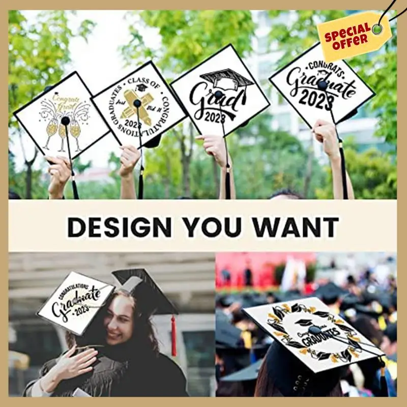 Sublimationsrohlinge, Abschluss-Topper, Wärmeübertragungsplatte, MDF-Kleber, Grad-Hut-Topper, Dekorationen für Partyzubehör, WMAN