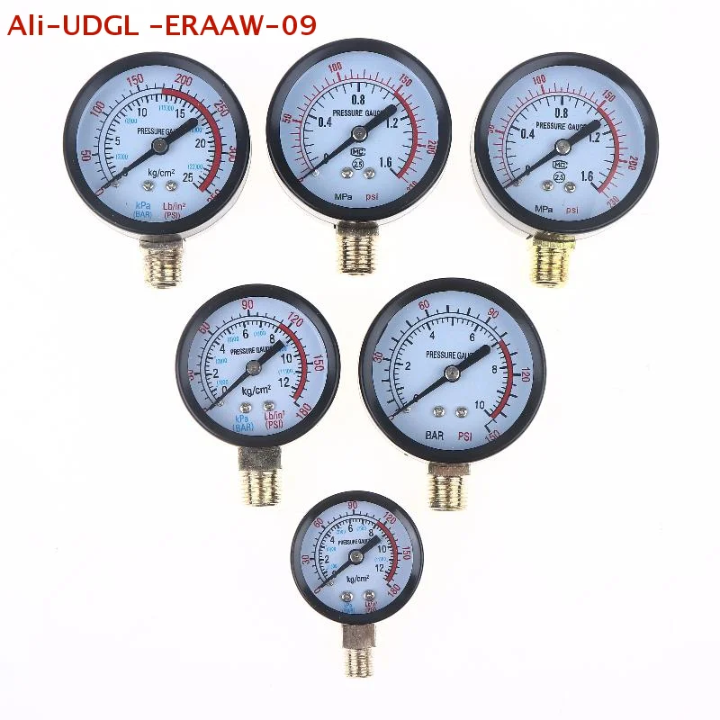 1Pcs 0-25Bar 0-10Bar 0-12Bar Hydraulic Fluid Measuring Instrument Air Compressor Pressure Gauge DIY Accessories