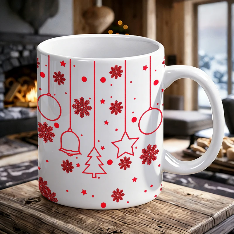 

Minimalist red pendant ceramic cup, coffee cup, milk cup, office tea cup, drinking cup, fade-resistant, a gift for friends