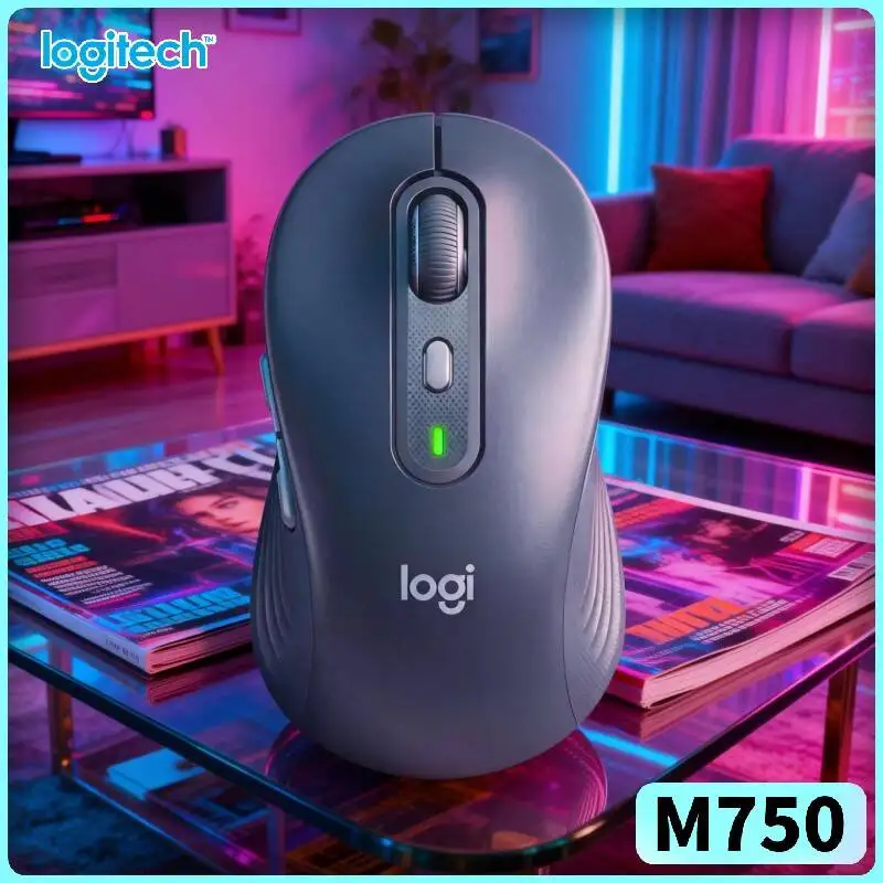 Ergonomic M750 Signature Mouse - 4000 DPI, SmartWheel Scrolling, Recycled Plastic, 10m Range, 24-Month Battery, Travel Pick