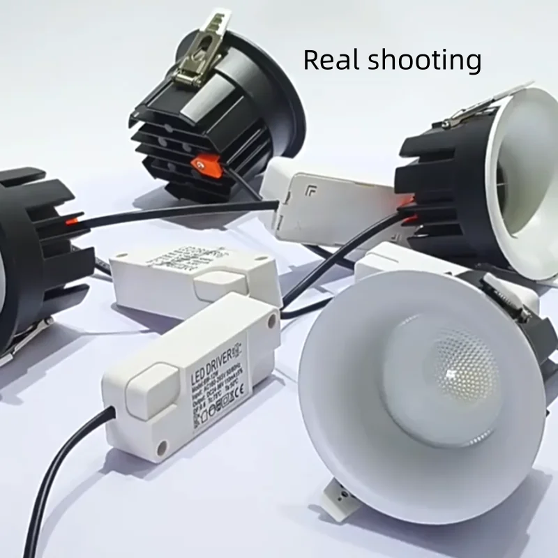 عكس الضوء المضادة للوهج راحة Led COB السقف النازل مصباح 7 واط 10 واط 15 واط 18 واط 24 واط بقعة تركيبات إضاءة إضاءة المنزل الداخلي