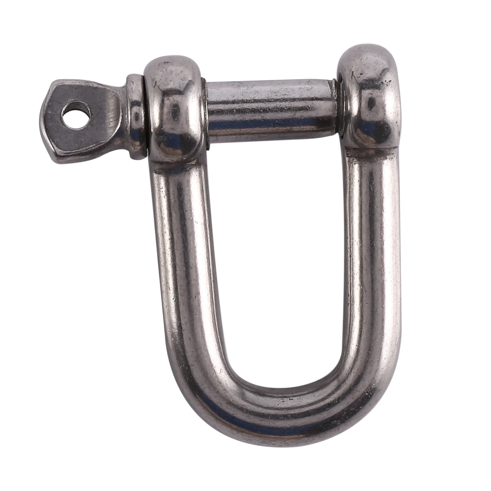 M6x38mm Straight D-Shackle, Short, Stainless Steel AISI 316