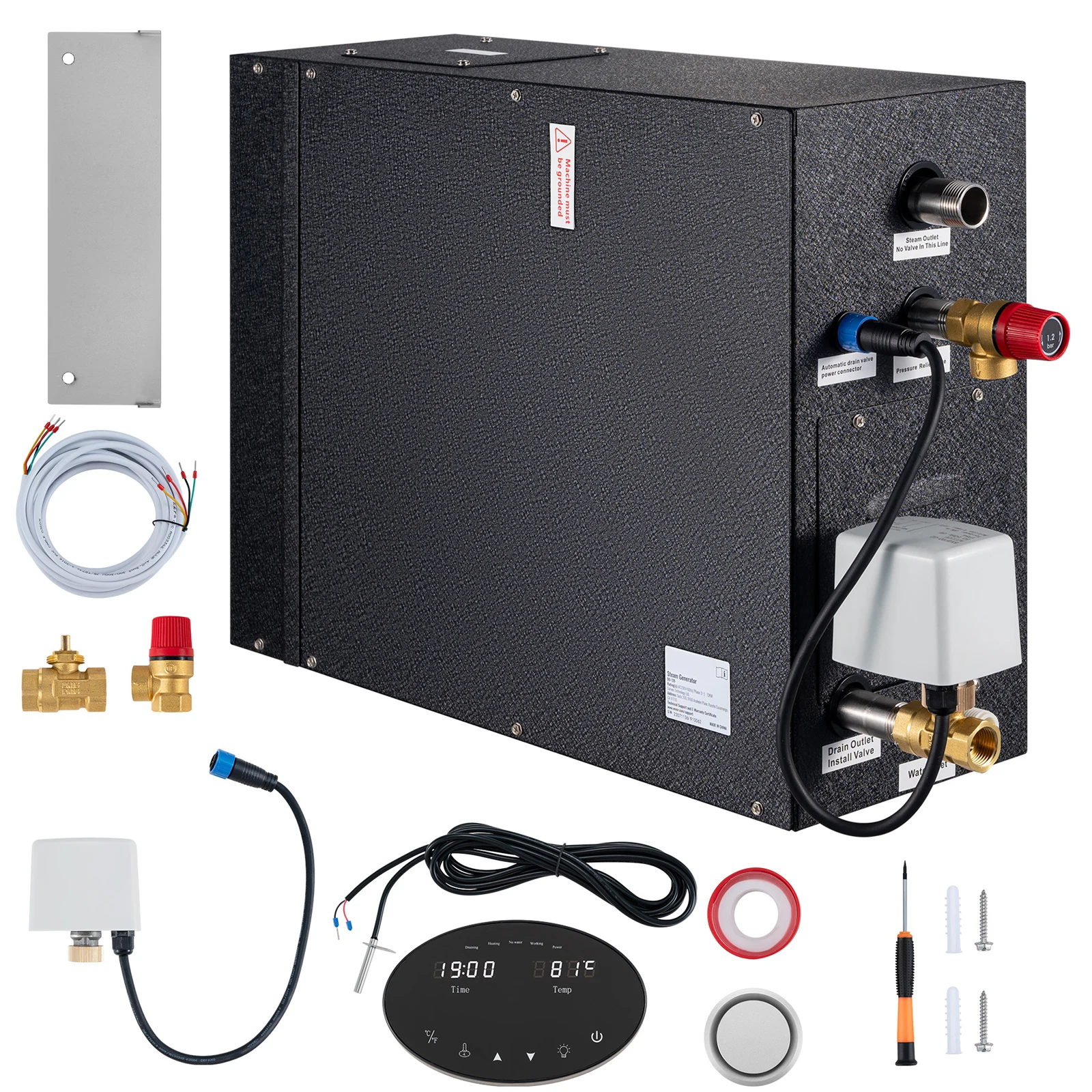 SucceBuy Steam Shower Generator Segmented Heating & Temperature Customization Automatic Drainage Luxury Home Steam Shower System