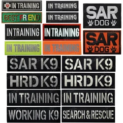 Dog In Training Working Glow In Dark Reflective Infrared K9 Patch SAR Best Friend Embroidery Badges For Harness Vest Pet