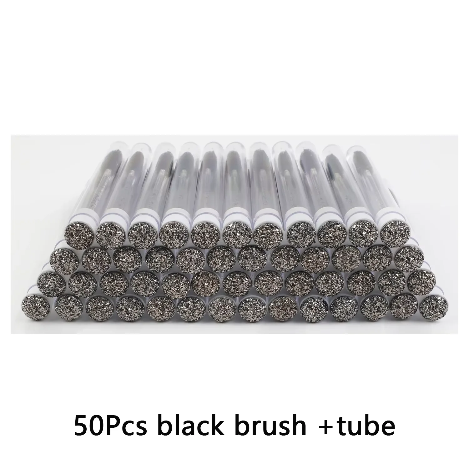 TDANCE 50 stuks wegwerp wimperborstels met diamant herbruikbare wenkbrauwborstelbuis vervangbaar stofdicht handig dragen make-up