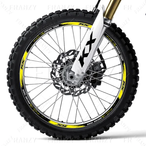 Imagen 2 del producto Pegatina para rueda de motocicleta, calcomanía para llanta, cinta reflectante de raya para cubo para KX 250 450 500 125 250X 450X KX250F KX450F 50 años