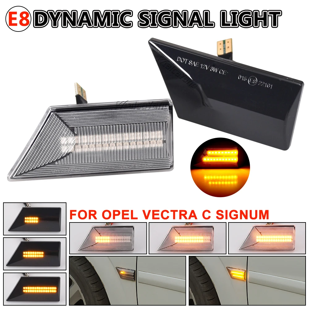 

2PCS Led Dynamic Side Marker Turn Signal Light lamp For Opel Vectra C 2002-2008 Signum 2003-2008