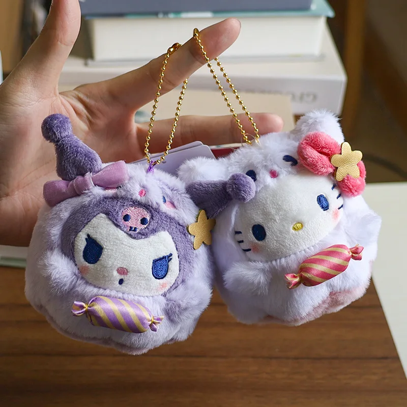 Sanrio Fantasma Candy Kitty Kuromi Ciondolo in peluche Carino My Melody Morbido peluche ripiene Borsa per bambole Ciondolo Regalo a sorpresa per ragazze