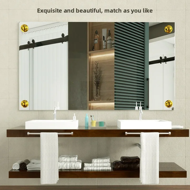 Luxury 4Sets 304 Stainless Steel Hemisphere Advertisement Nails Acrylic Glass Mirror Nails Screw Villa Gate Door Decorative Caps