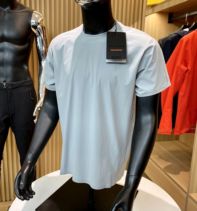 قميص رياضي خارجي قصير الأكمام للرجال عالي الجودة سريع الجفاف وقابل للتنفس للصيف برقبة مستديرة وتصميم رقيق بقصة قياسية #4