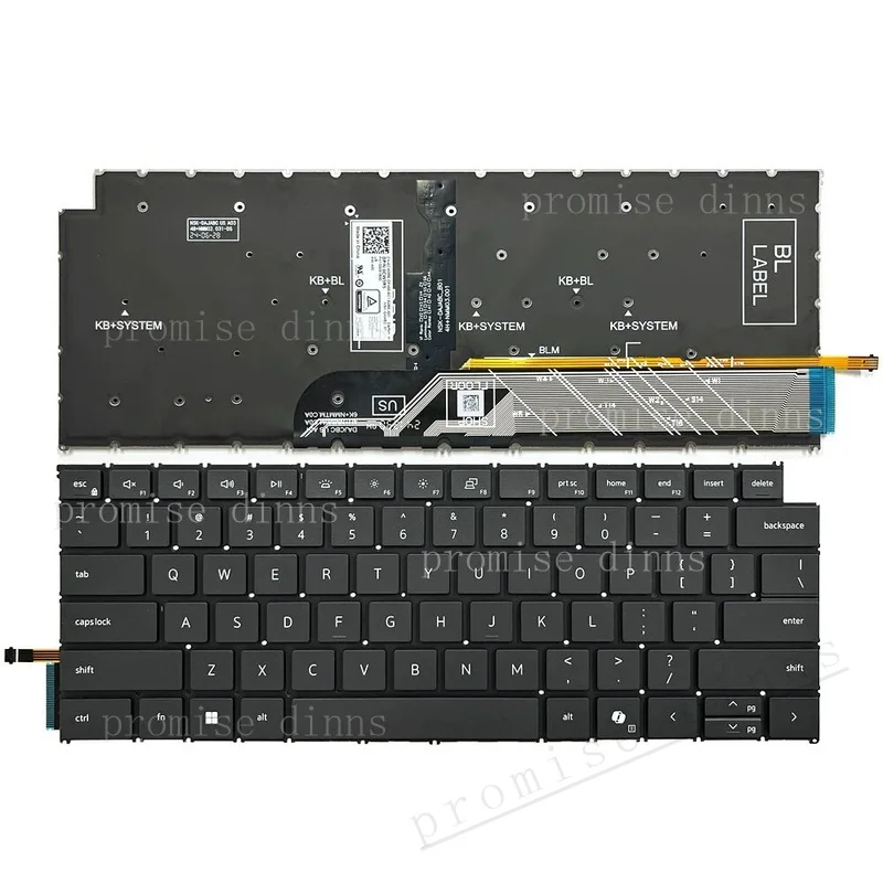 M   New for Laptop US Keyboard AI for Dell 14 Plus 2-in-1 DB04250 DB04255 P198G Backlit