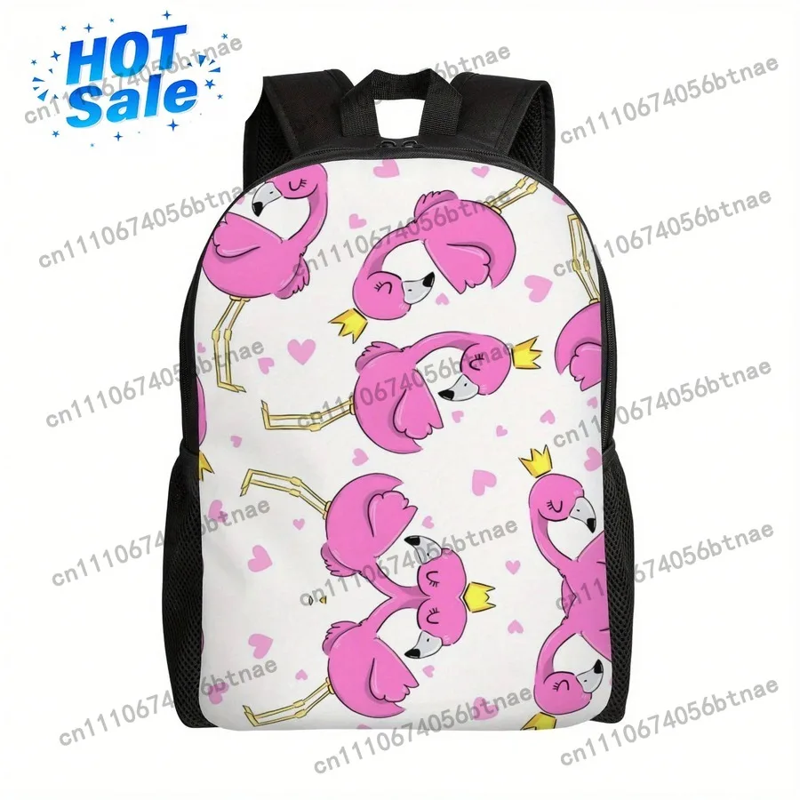 1 Cute Flamingo Zipper Backpack - Pink Flamingo, Adjustable Shoulder Straps, Lightweight School Bag Suitable For College Student
