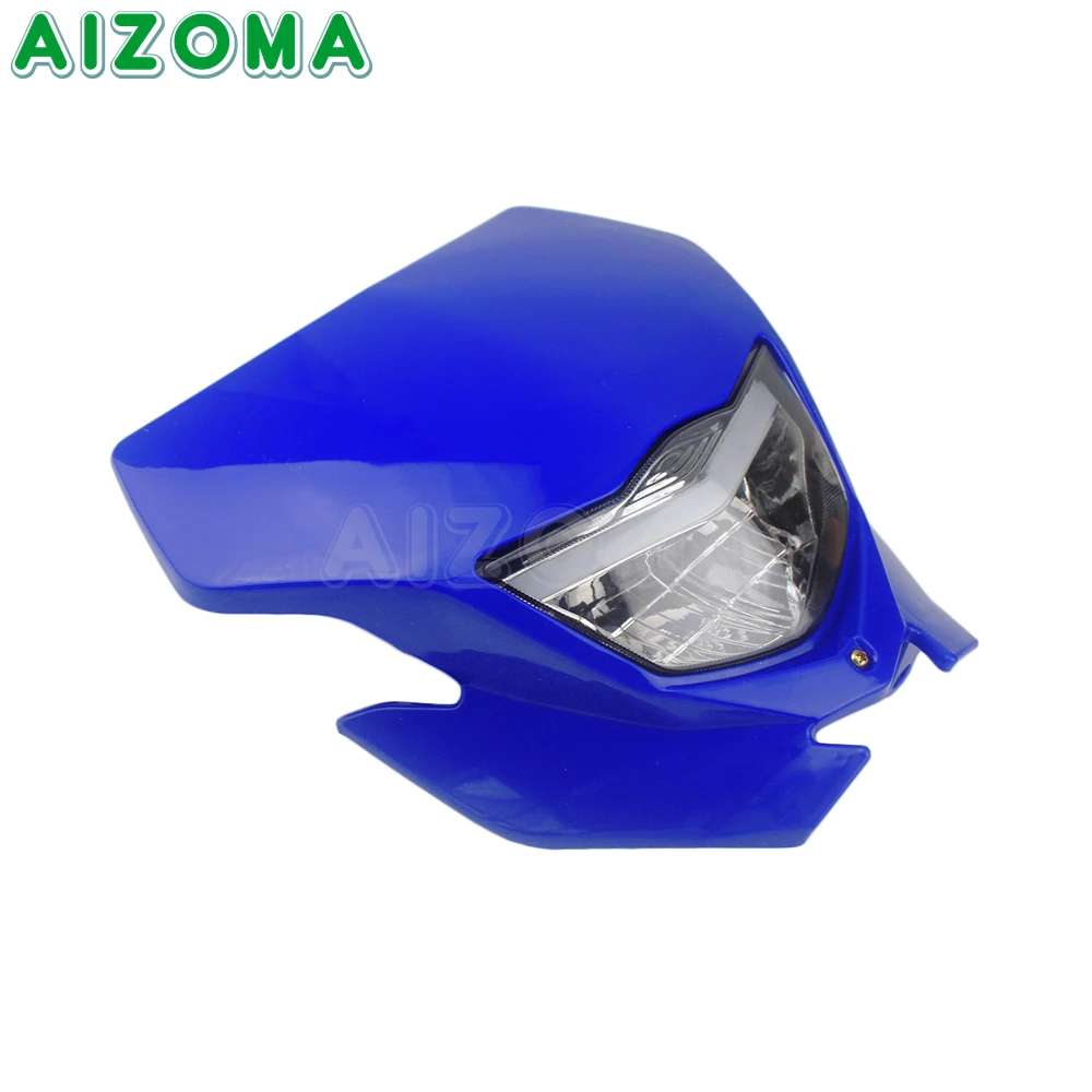 Motorcycle Headlight Head Lamp Enduro Headlamp Mask For Yamaha Honda WR450 YZ250 TTR YZF Dirt Bike Motocross Front Light Fairing