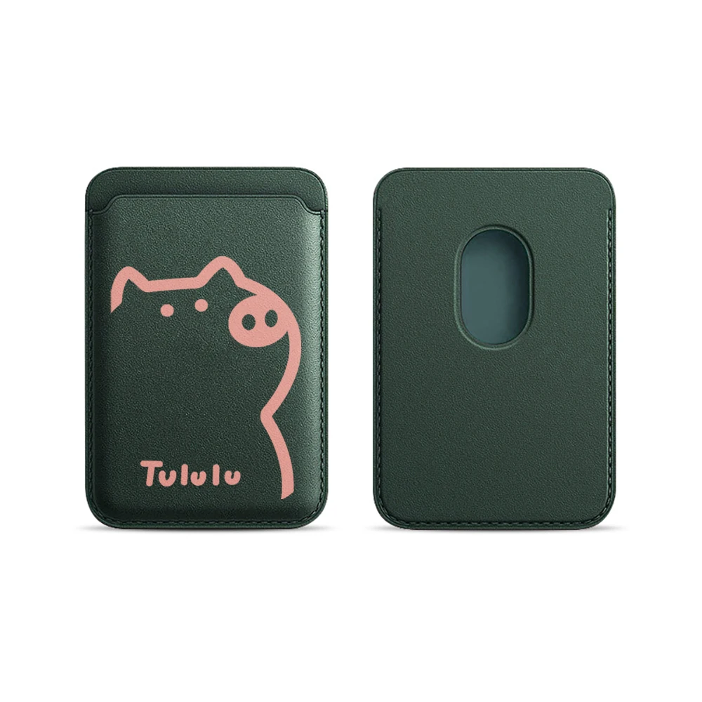 Pig Tululu Leder-Kartenetui Handyhülle Kartenhalter für Magnetische Hülle Geeignet für alle iPhones für Magsafe Karten-Handy-Rückentasche – Detail 17