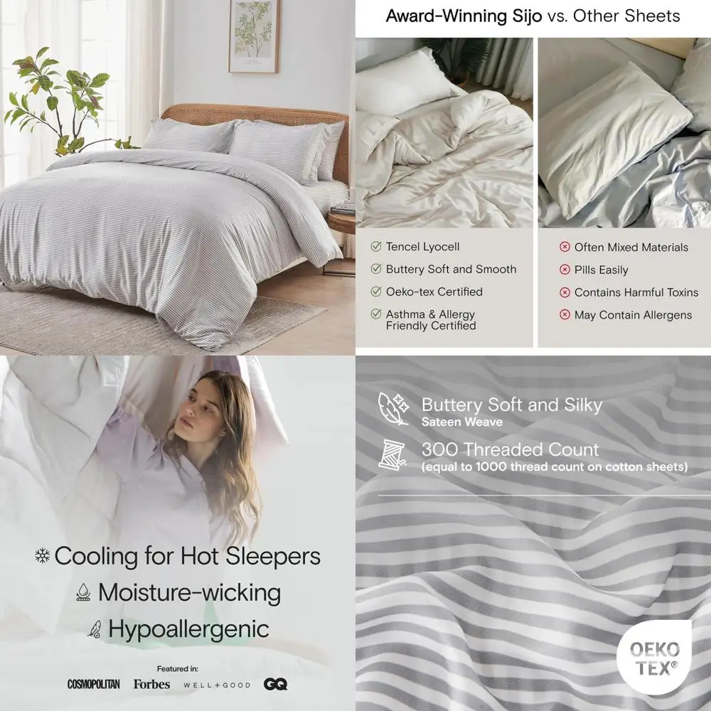 

Пододеяльник SIJO AiryWeight Tencel: 100% лиоцелл из эвкалипта, роскошно мягкое, охлаждающее постельное белье премиум-класса от Architectural Dig