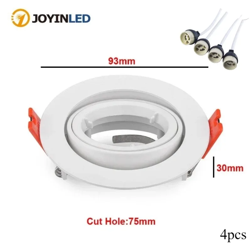 2/5 pz da incasso per interni regolabile MR16 GU10 faretto rotondo a LED faretto da incasso cornice Spot Light lampadina a Led ritaglio 70mm
